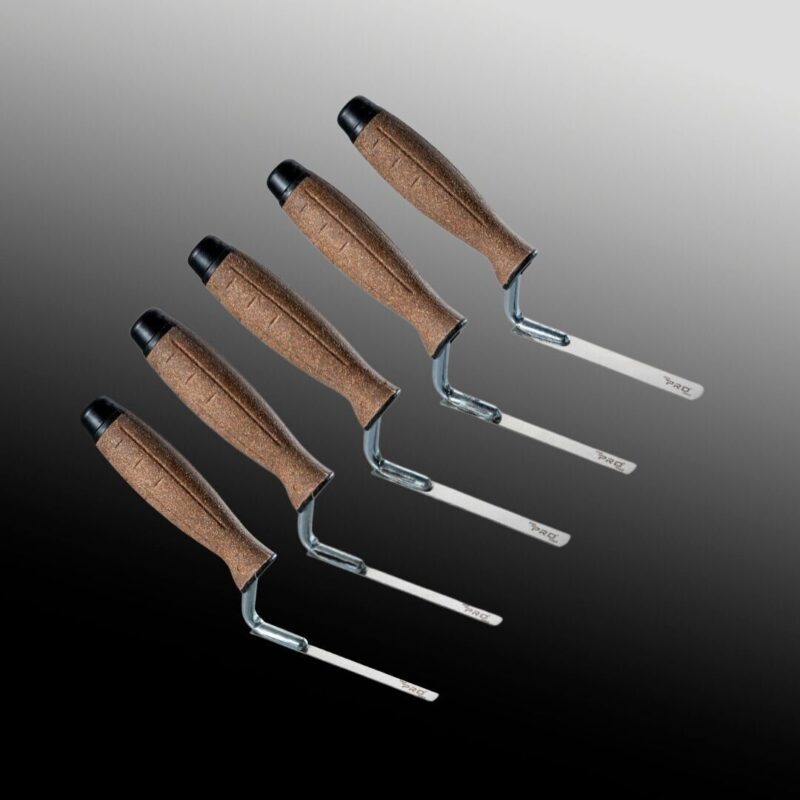 YPT Stainless Steel Mortar Pointing Trowel Set of 5 - 6mm-14mm with Cork Handle